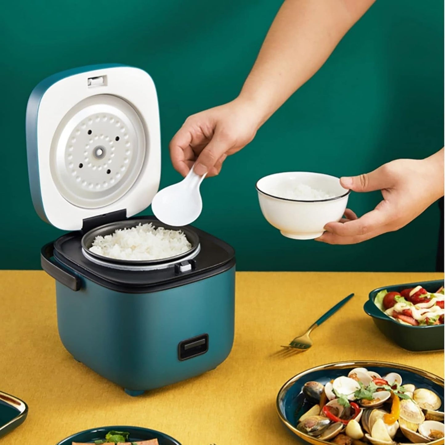 Compact Digital Rice Cooker with Steamer