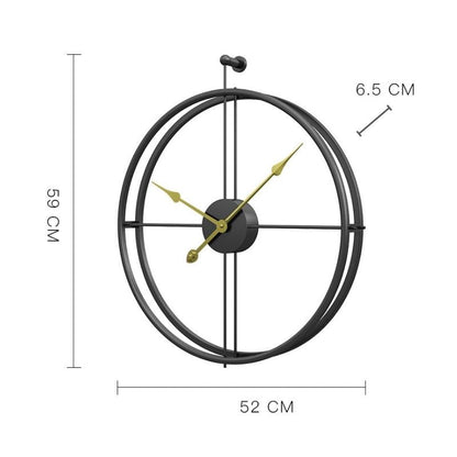 Sleek Modern Big Wall Clock Metal