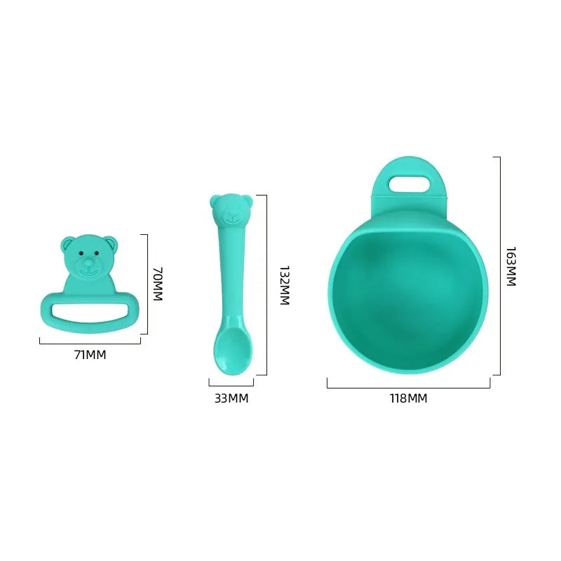 Soft Baby Feeding Bowl Set with Spoon and Suction Base