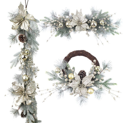 Traditional Christmas Wreath and Garland Set