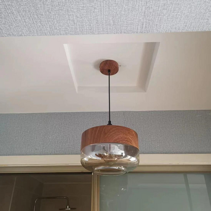 Rustic Wood Hanging Light NordLuna