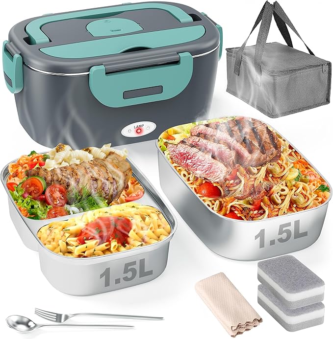 Compact Thermal Lunch Box with 2 Insulated Food Containers