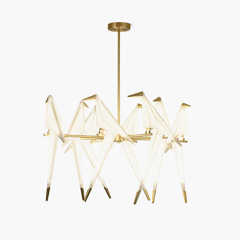 Delicate White Bird Pendant Light Fixture