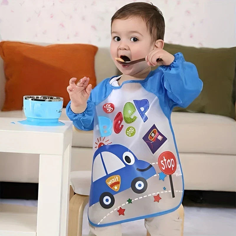 Children's Splash Proof Apron with Long Sleeves - Luxicro