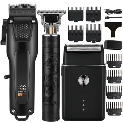 Advanced Mens Grooming Set with Cordless Clippers - Luxicro