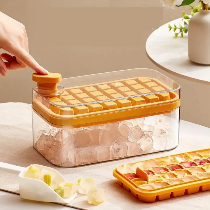 Premium 64-piece Silicone Ice Tray Set with Lid & Spoon - Luxicro
