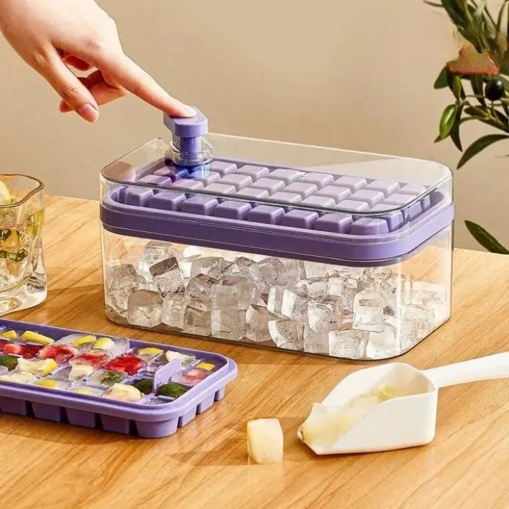Premium 64-piece Silicone Ice Tray Set with Lid & Spoon