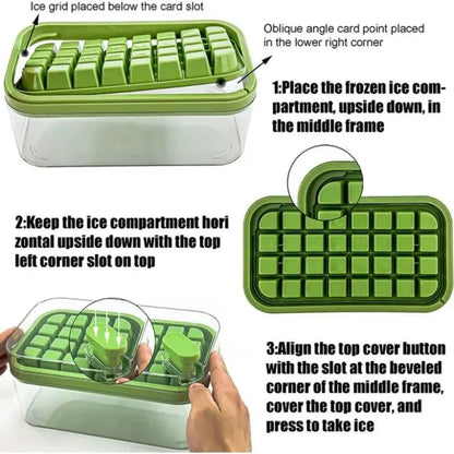 Premium 64-piece Silicone Ice Tray Set with Lid & Spoon