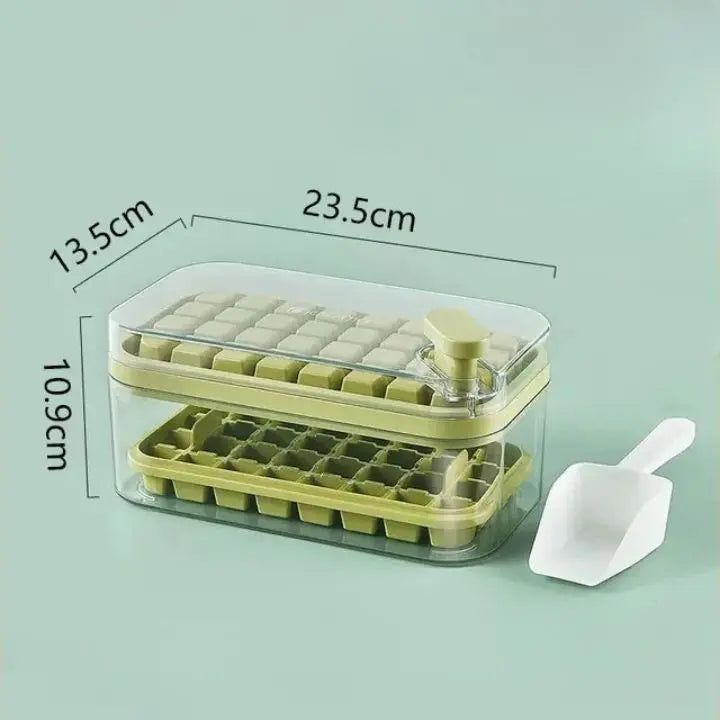 Premium 64-piece Silicone Ice Tray Set with Lid & Spoon