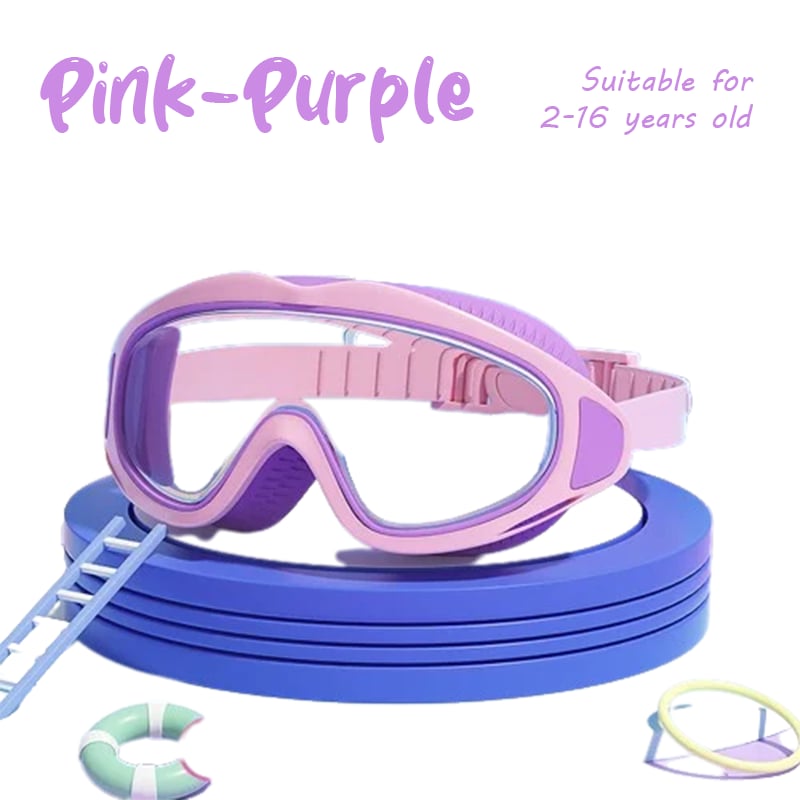 Kids Large Frame Clear Swim Goggles Waterproof