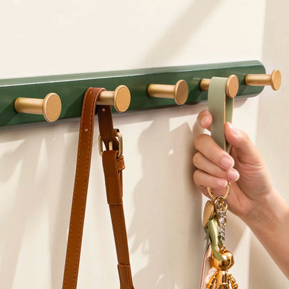 Rustic Wooden Wall Mount Coat Hook Rack