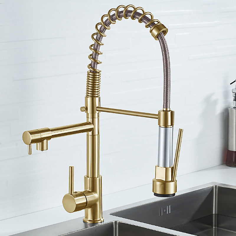 Premium 3-Function Brass Kitchen Sink Faucet Tap