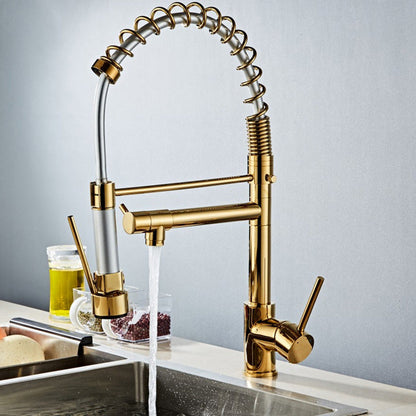 Premium 3-Function Brass Kitchen Sink Faucet Tap