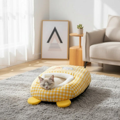 Cozy Plush Kitty Bed Hut