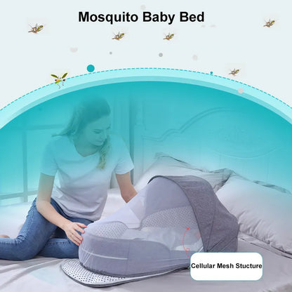 Portable Baby Travel Cot with Net and Carry Bag