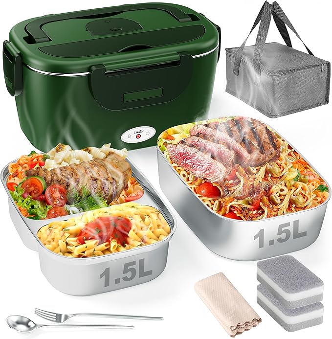 Compact Thermal Lunch Box with 2 Insulated Food Containers