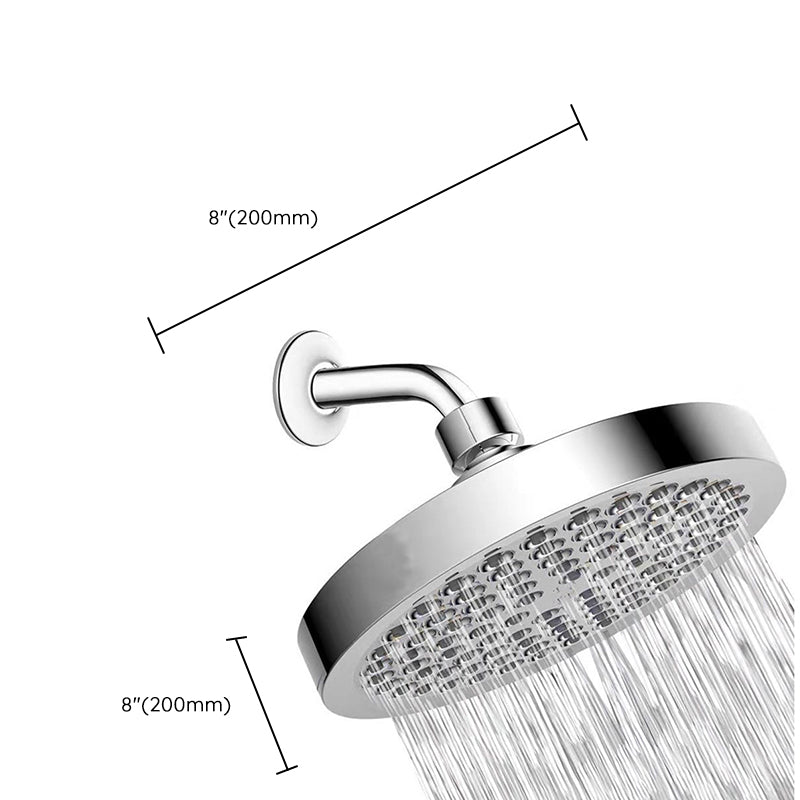Luxury Chrome Round Shower Head Wall Mount Kit