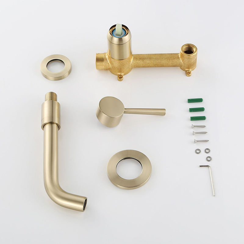 Modern Single Handle Wall Mount Bathroom Faucet