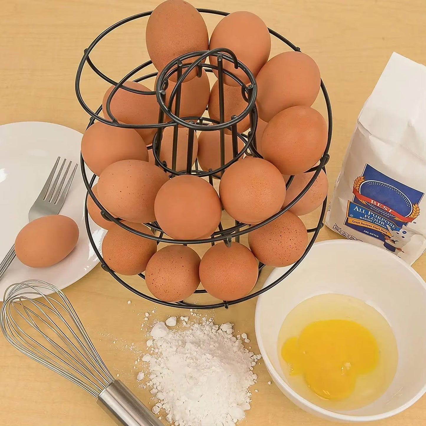 Space Saving Spiral Egg Storage Rack