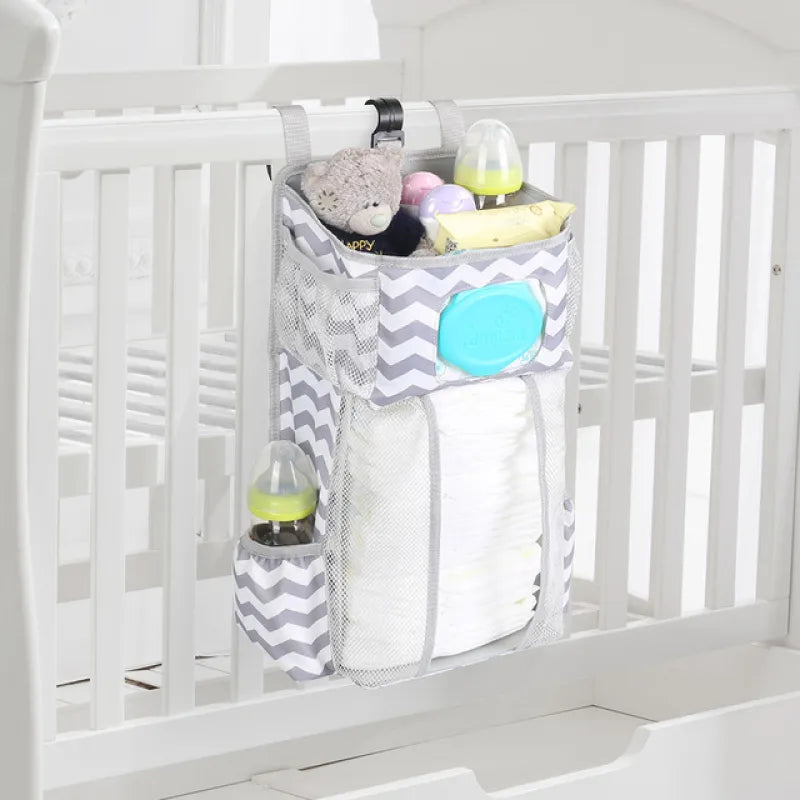 Baby Crib Storage Diaper Changing Organizer