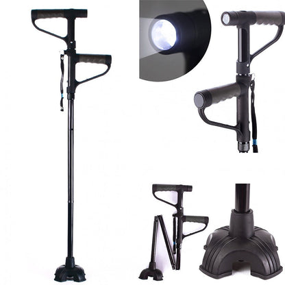 Portable Collapsible Walking Cane with LED Light