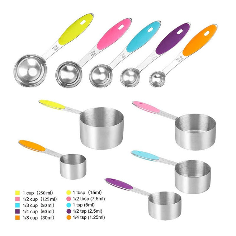High Quality 10pc Stainless Steel Measuring Cups - Luxicro