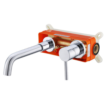 Contemporary 2-Handle Wall Mounted Basin Faucet