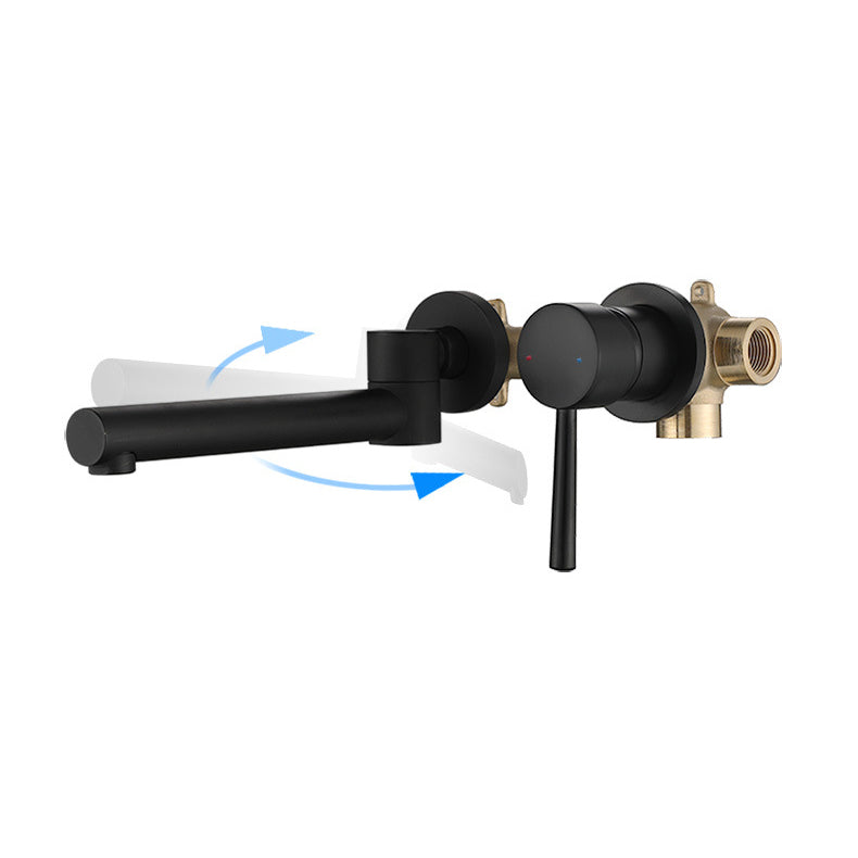 Contemporary 2-Handle Wall Mounted Basin Faucet
