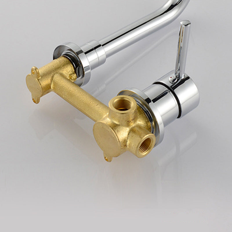 Contemporary 2-Handle Wall Mounted Basin Faucet