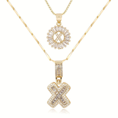 Custom 14k Gold Letter Diamond Necklaces
