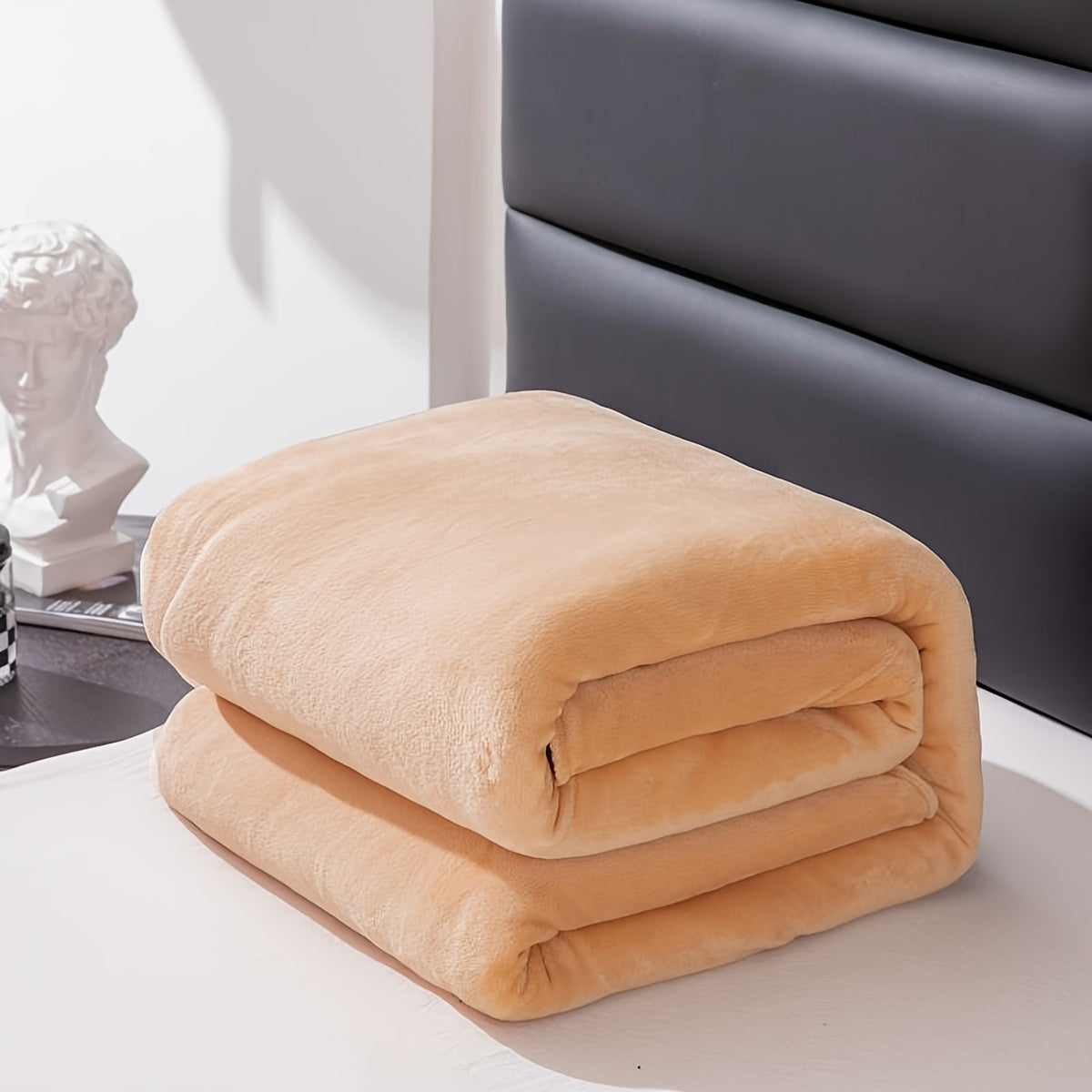 Cozy Light Grey Fuzzy Blanket