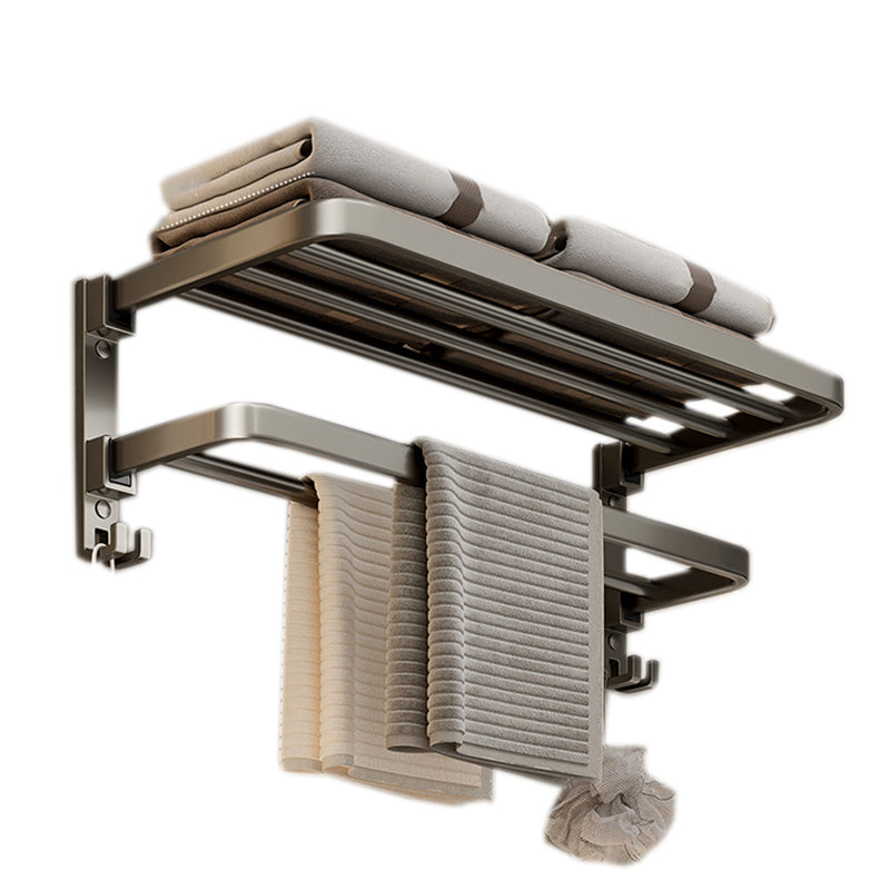 Stylish Chrome Bathroom Shelf Towel Rack Set