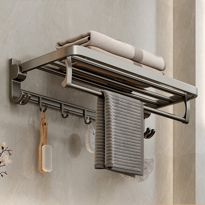 Stylish Chrome Bathroom Shelf Towel Rack Set