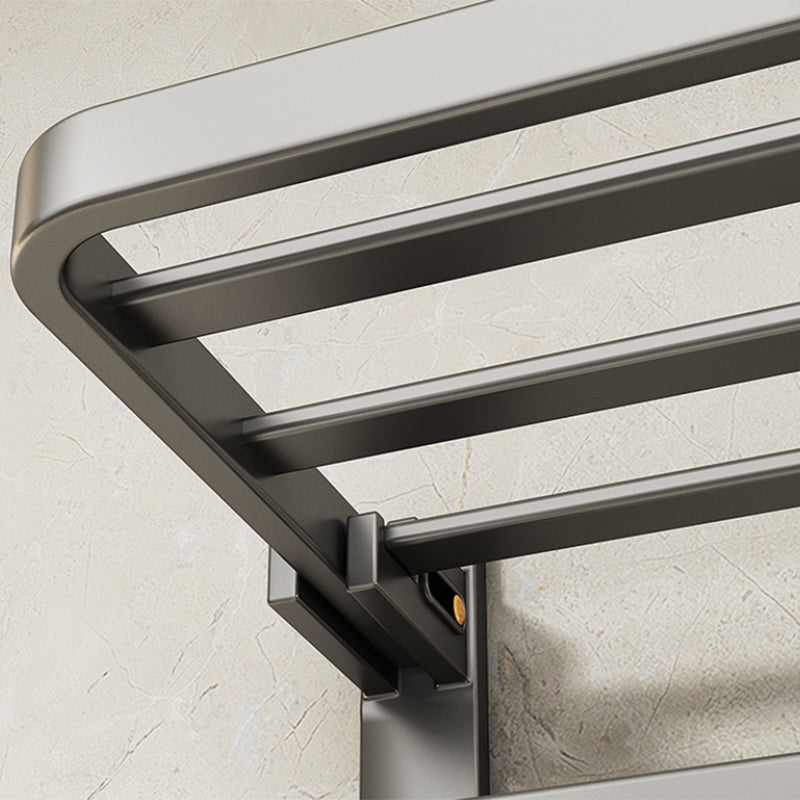 Stylish Chrome Bathroom Shelf Towel Rack Set