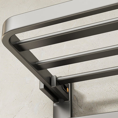 Stylish Chrome Bathroom Shelf Towel Rack Set