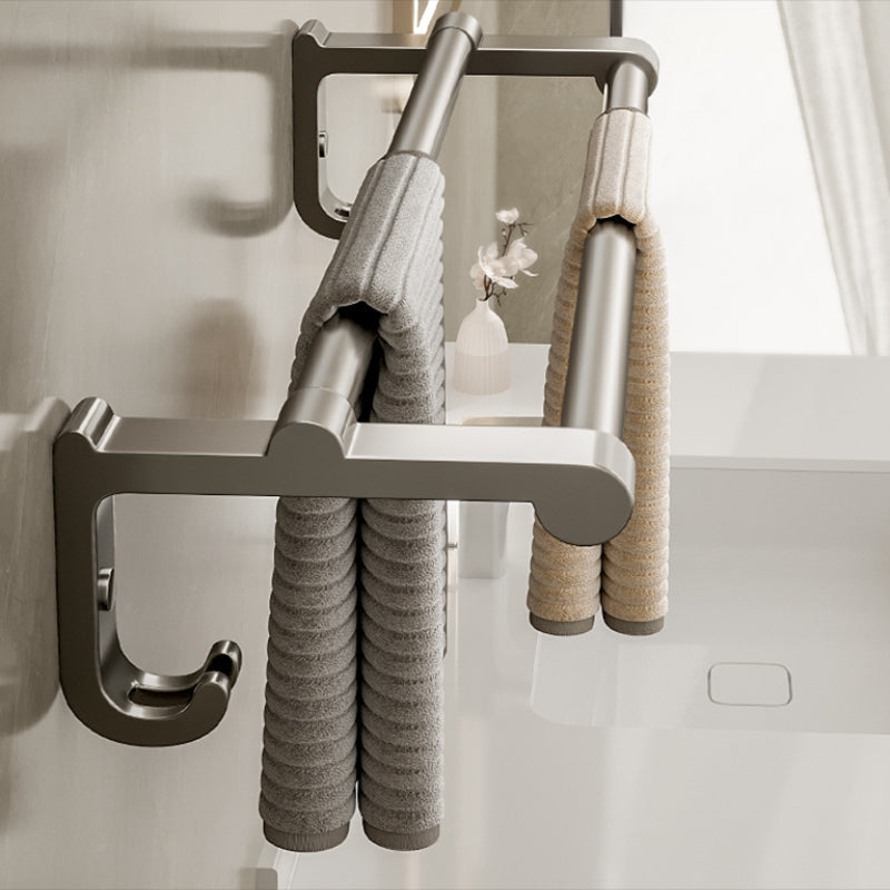 Stylish Chrome Bathroom Shelf Towel Rack Set