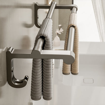 Stylish Chrome Bathroom Shelf Towel Rack Set