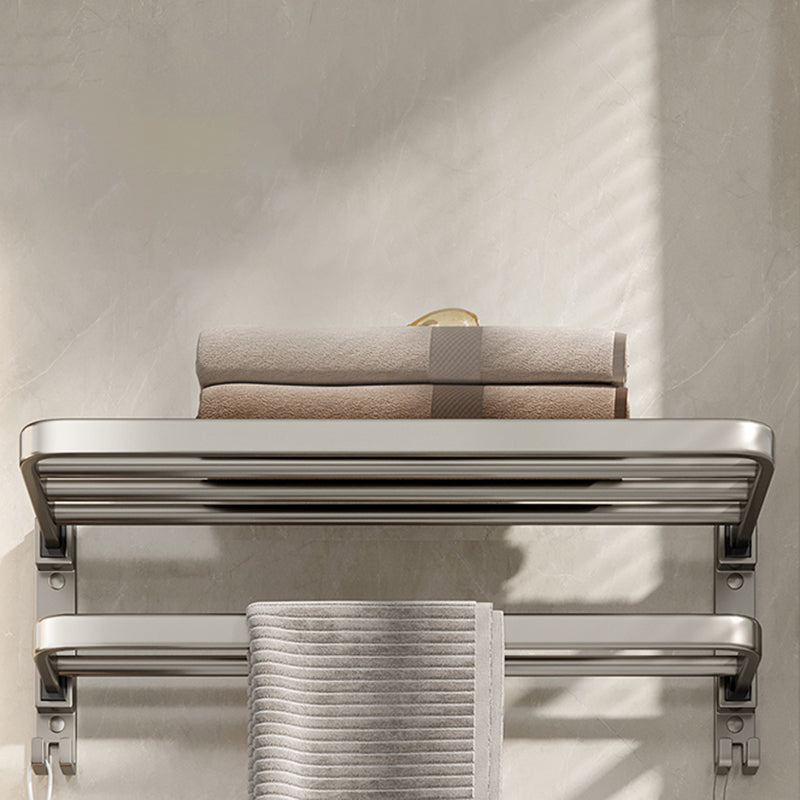 Stylish Chrome Bathroom Shelf Towel Rack Set