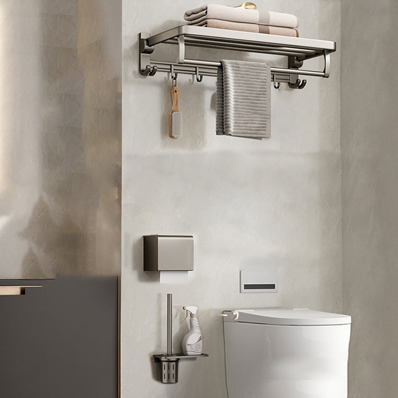 Stylish Chrome Bathroom Shelf Towel Rack Set