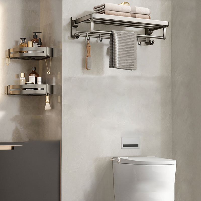 Stylish Chrome Bathroom Shelf Towel Rack Set