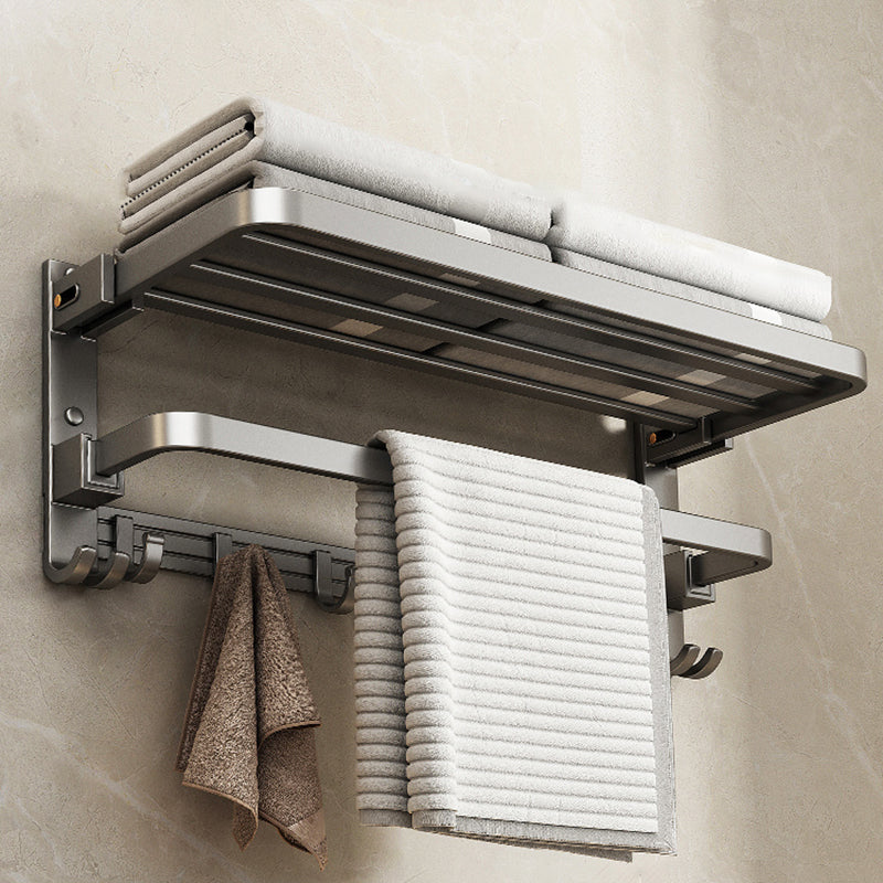 Stylish Chrome Bathroom Shelf Towel Rack Set