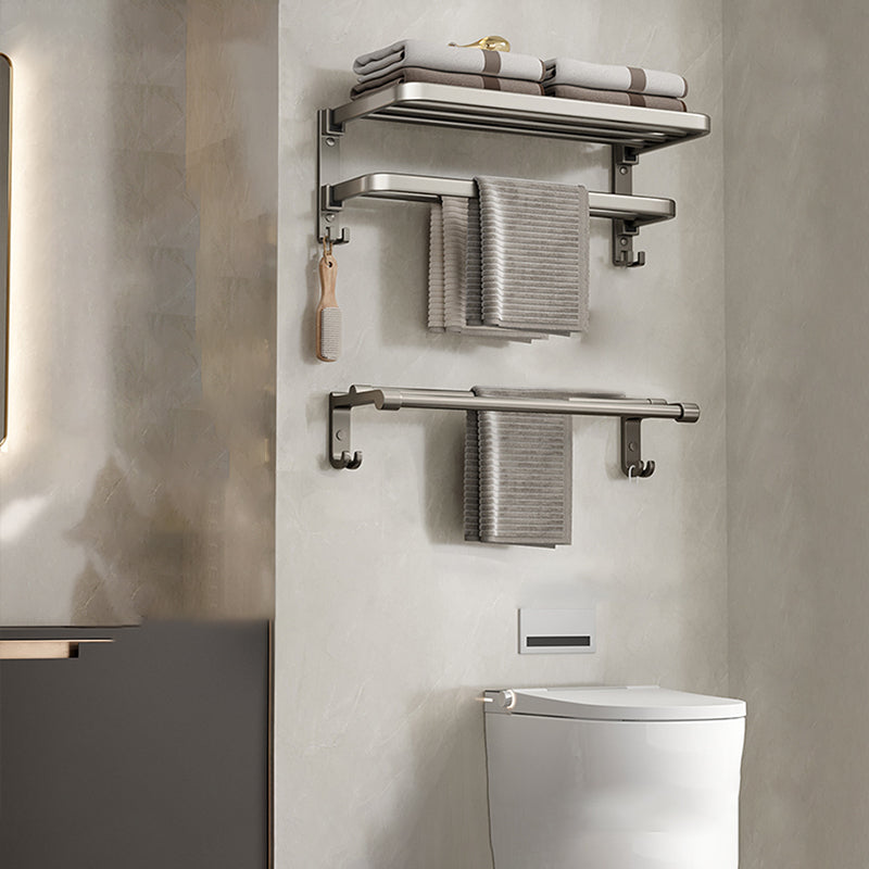 Stylish Chrome Bathroom Shelf Towel Rack Set