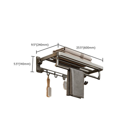 Stylish Chrome Bathroom Shelf Towel Rack Set