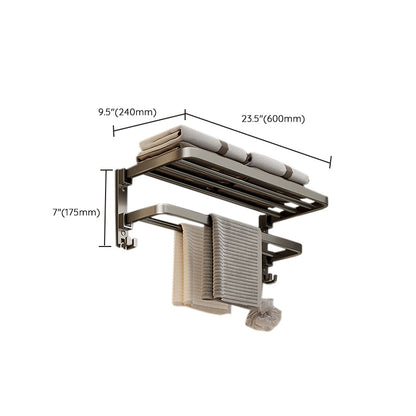 Stylish Chrome Bathroom Shelf Towel Rack Set