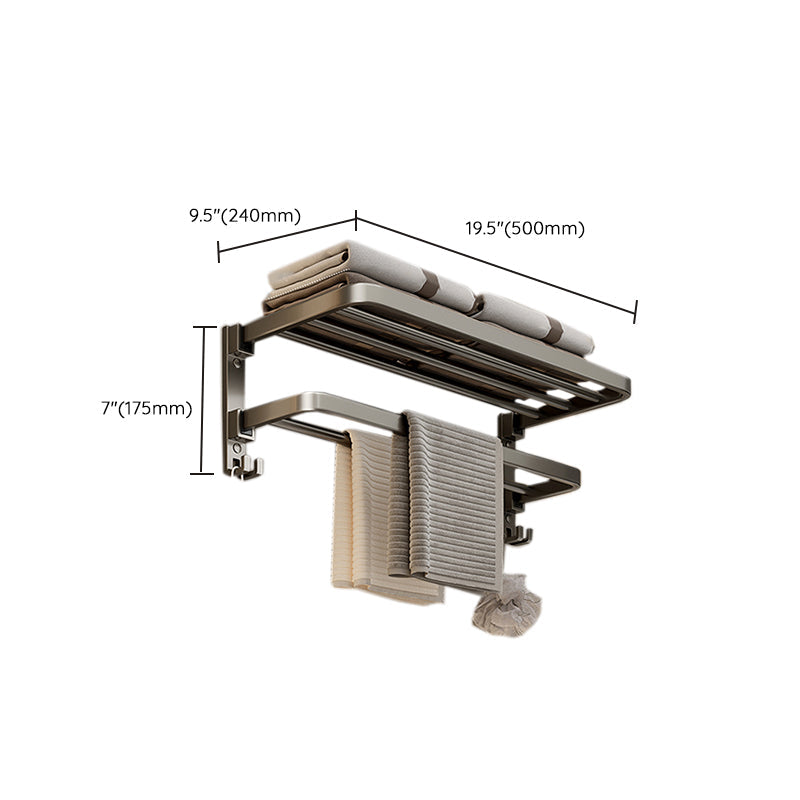 Stylish Chrome Bathroom Shelf Towel Rack Set