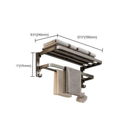 Stylish Chrome Bathroom Shelf Towel Rack Set