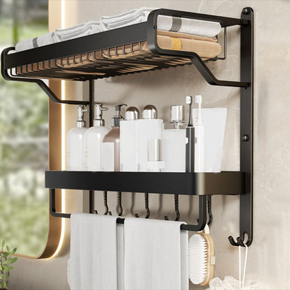 Modern Black Bathroom Storage Shelf Set