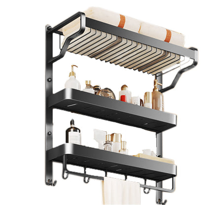 Modern Black Bathroom Storage Shelf Set
