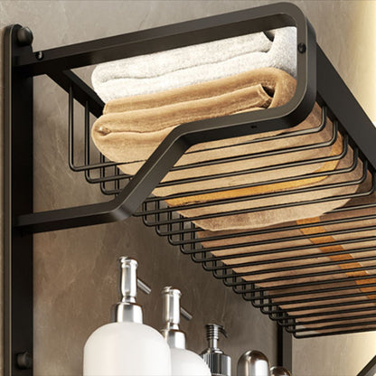 Modern Black Bathroom Storage Shelf Set