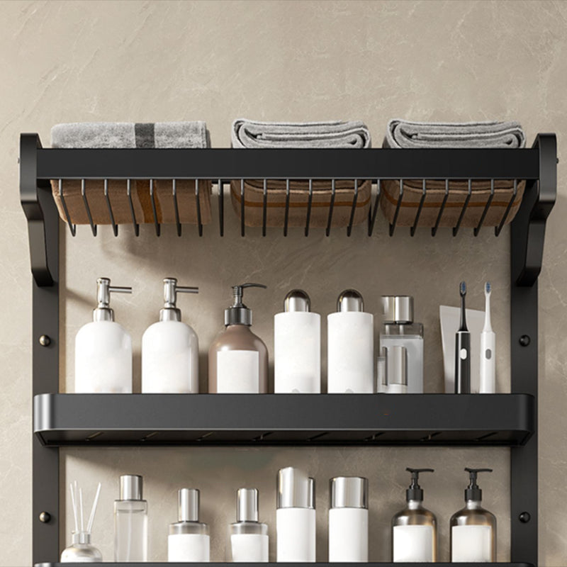 Modern Black Bathroom Storage Shelf Set
